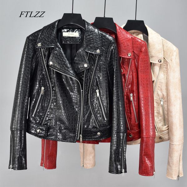 ftlzz autumn women faux soft leather basic jackets pu motorcycle rivet zipper bright skin coat street black red punk outerwear
ftlzz autumn women faux soft leather basic jackets pu motorcycle rivet zipper bright skin coat street black red punk outerwear