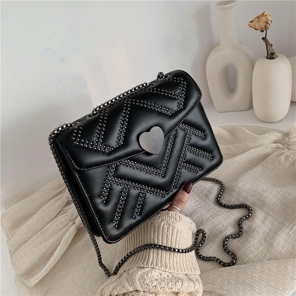new desgin chic bag for women 2019 korean fashion rivet geometric chain shoulder bags black heart lock small square bag
new desgin chic bag for women 2019 korean fashion rivet geometric chain shoulder bags black heart lock small square bag