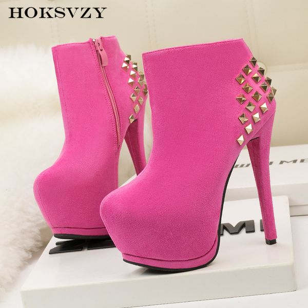 hokszvy winter new high heel women's boots stiletto waterproof platform boots rivets pointed thin and bare boot women zwm, Black
hokszvy winter new high heel women's boots stiletto waterproof platform boots rivets pointed thin and bare boot women zwm, Black