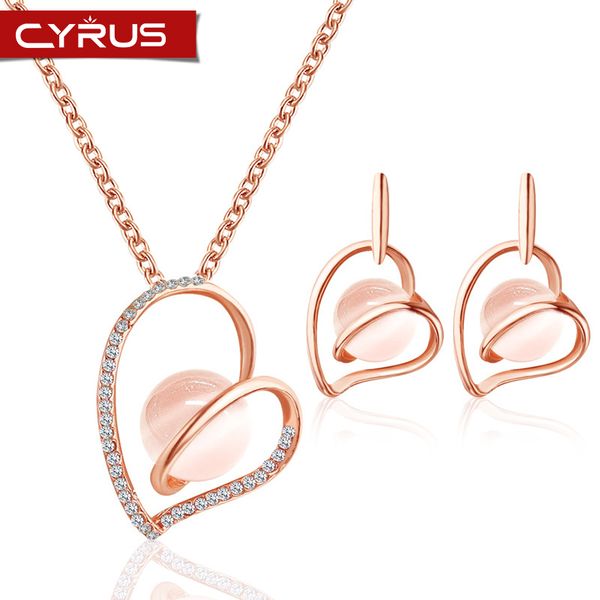 love heart necklace earrings sets for women rhinestone opal pendant necklace rose gold dangle earrings bijoux wedding jewelry, Silver
love heart necklace earrings sets for women rhinestone opal pendant necklace rose gold dangle earrings bijoux wedding jewelry, Silver