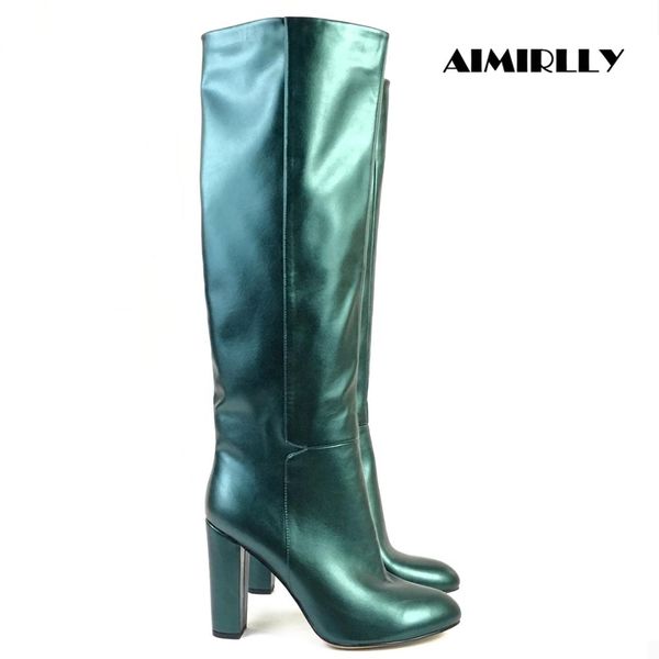 women's boots round toe high heels knee high boots block heel slip on ladies winter shoes outdoor party wear green, Black
women's boots round toe high heels knee high boots block heel slip on ladies winter shoes outdoor party wear green, Black