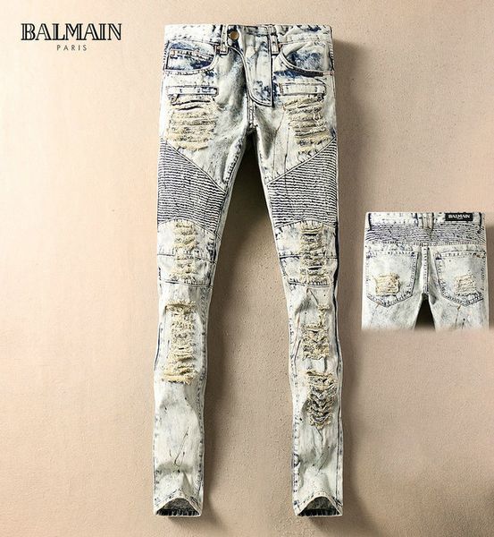 designer balma mens jeans fashion trend brand trousers motorcycle street hip hop bleached hole vintage personality skinny jeans sale, Blue
designer balma mens jeans fashion trend brand trousers motorcycle street hip hop bleached hole vintage personality skinny jeans sale, Blue