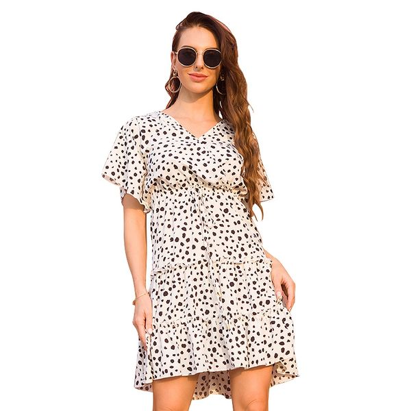 women's dress printed dresses trumpet sleeve women casual clothing dress, Black;gray
women's dress printed dresses trumpet sleeve women casual clothing dress, Black;gray