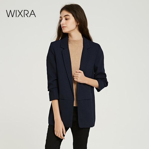 wixra women classic solid blazer 2019 autumn spring notched office lady pleated sleeve casual ladies outerwears, White;black
wixra women classic solid blazer 2019 autumn spring notched office lady pleated sleeve casual ladies outerwears, White;black