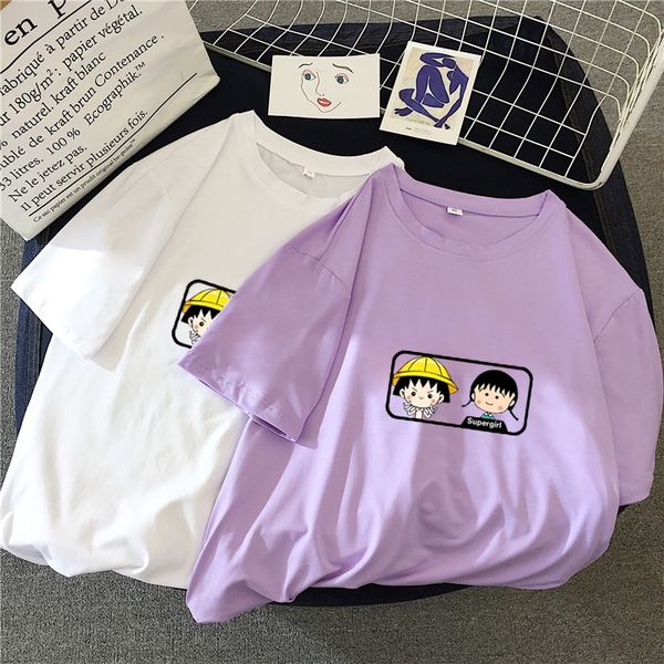 6 color short-sleeved female 6 color short-sleeved female t-shirt t-shirt, White 
6 color short-sleeved female 6 color short-sleeved female t-shirt t-shirt, White