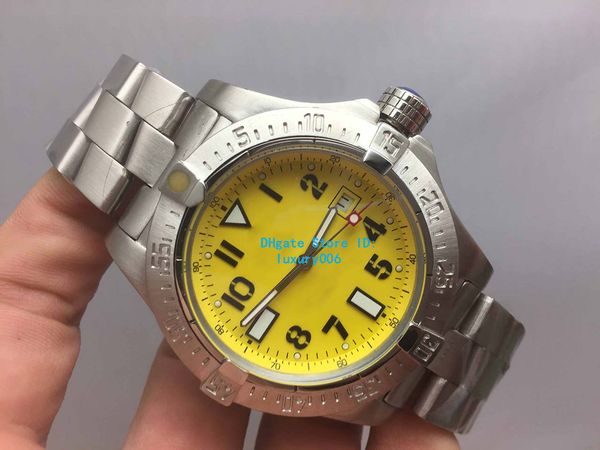 new avenger ii seawolf 45mm a1733110/i519/169a yellow dial automatic men's watch stainless steel bracelet quality watches, Slivery;brown
new avenger ii seawolf 45mm a1733110/i519/169a yellow dial automatic men's watch stainless steel bracelet quality watches, Slivery;brown