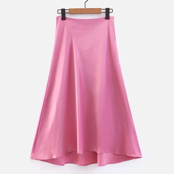 pink silk satin a-line high waist women skirts office lady irregular solid long skirt 2019 summer fashion elegant ladies bottoms, Black
pink silk satin a-line high waist women skirts office lady irregular solid long skirt 2019 summer fashion elegant ladies bottoms, Black