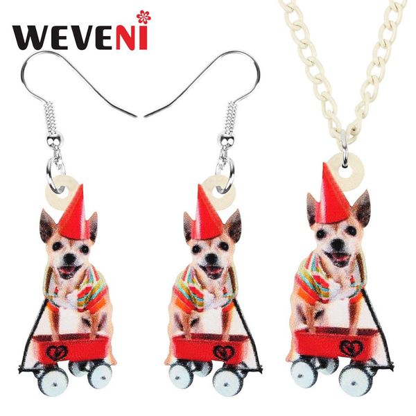 weveni acrylic christmas hat chihuahua dog small cart jewelry set necklace earrings animal jewelry for women girl teen kids gift, Silver
weveni acrylic christmas hat chihuahua dog small cart jewelry set necklace earrings animal jewelry for women girl teen kids gift, Silver