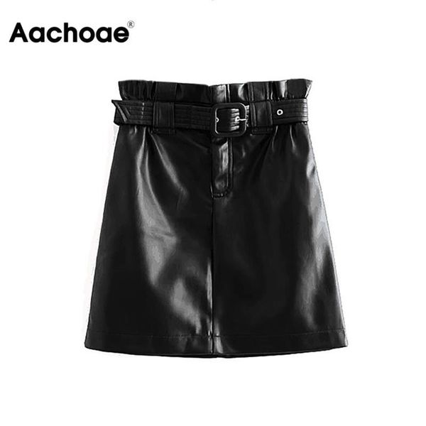 aachoae women pu faux leather skirt with belt 2020 high waist pleated streetwear skirts chic a line mini skirt faldas mujer, Black
aachoae women pu faux leather skirt with belt 2020 high waist pleated streetwear skirts chic a line mini skirt faldas mujer, Black