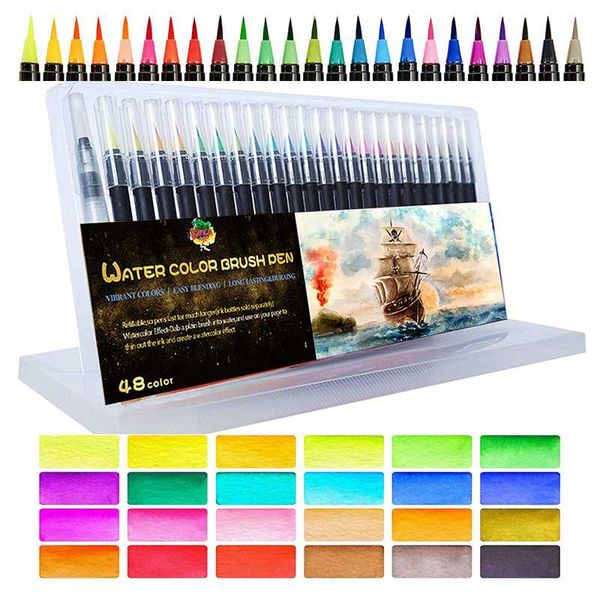 72 Colors Watercolor Brush Pens Drawing Art Markers Calligraphy