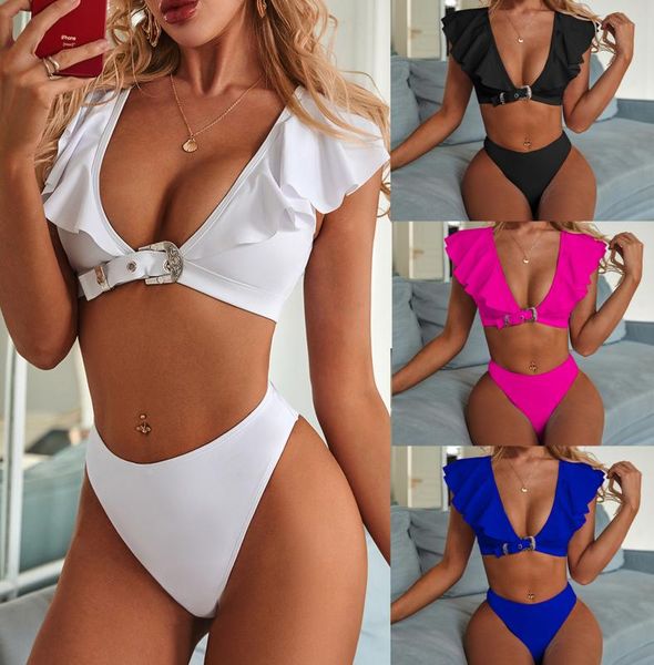 new 4 colors ruffled elegant bikini push up swimwear women deep v swimsuit two piece swimming suit female high waist, White;black
new 4 colors ruffled elegant bikini push up swimwear women deep v swimsuit two piece swimming suit female high waist, White;black
