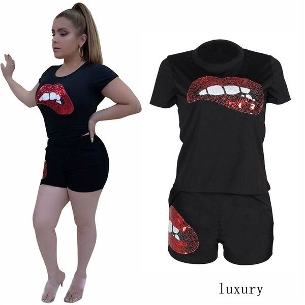 women's tracksuits for summer fashion stylish luxury sequins lips pattern short-sleeved pants two-piece suits s-xl t5, Gray
women's tracksuits for summer fashion stylish luxury sequins lips pattern short-sleeved pants two-piece suits s-xl t5, Gray
