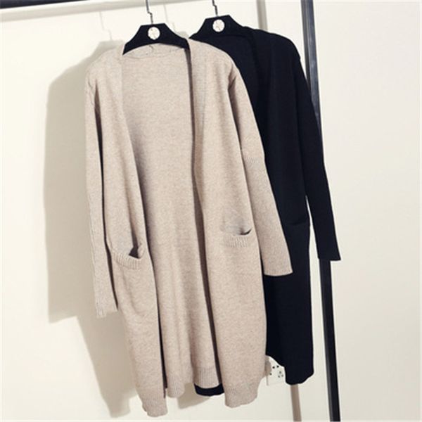 autumn winter korean casual long cardigan women sweater loose oversize coat female fashion solid color full sleeve cardigans, White
autumn winter korean casual long cardigan women sweater loose oversize coat female fashion solid color full sleeve cardigans, White