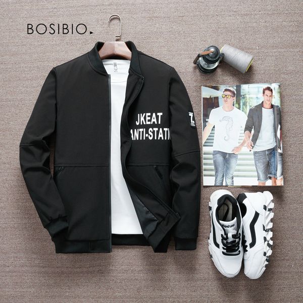bosibio summer autumn mens casual jackets fashion black bomber jacket male slim fit thin windbreaker lh-3, Black;brown
bosibio summer autumn mens casual jackets fashion black bomber jacket male slim fit thin windbreaker lh-3, Black;brown
