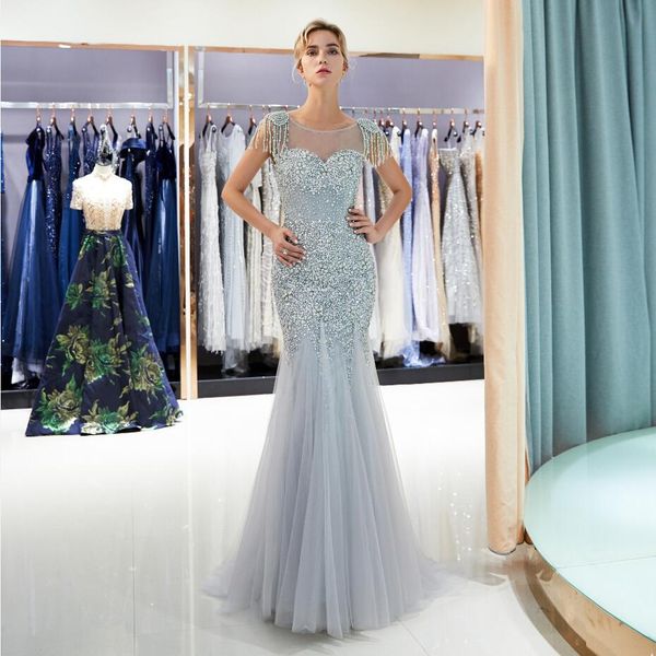 beaded evening dresses luxury gray/golden mermaid crystal sweep train short sleeves gray sheer neck prom formal party gown, White;black
beaded evening dresses luxury gray/golden mermaid crystal sweep train short sleeves gray sheer neck prom formal party gown, White;black