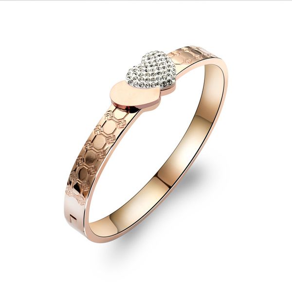 2020 designer titanium steel korean version bracelet heart-to-heart mud drill bracelet ladies double heart full diamond bracelet, Black 
2020 designer titanium steel korean version bracelet heart-to-heart mud drill bracelet ladies double heart full diamond bracelet, Black