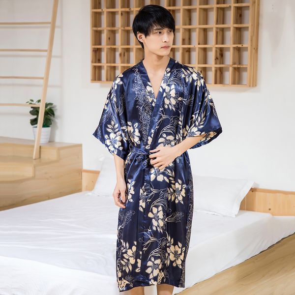 navy blue men kimono robe comfortable soft satin bath gown intimate lingerie summer casual half sleeve home wear sleepwear, Black;brown
navy blue men kimono robe comfortable soft satin bath gown intimate lingerie summer casual half sleeve home wear sleepwear, Black;brown