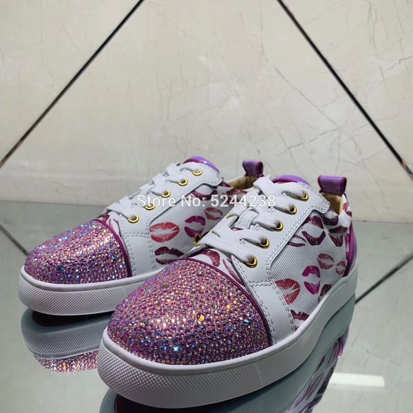 low cut white lipstick graffiti leather rivets prom pink crystal toe cap red bottom shoes for men flat casual loafers footwear, Black
low cut white lipstick graffiti leather rivets prom pink crystal toe cap red bottom shoes for men flat casual loafers footwear, Black