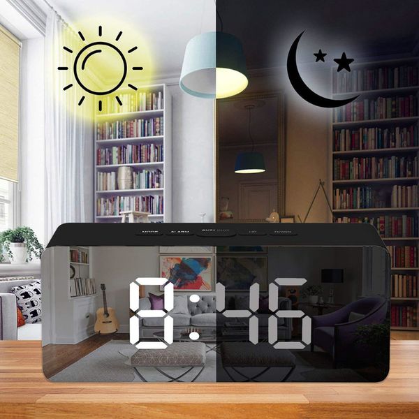 digital table clock creative led digital alarm clock night light display mirror lamp home decoration #l4
digital table clock creative led digital alarm clock night light display mirror lamp home decoration #l4