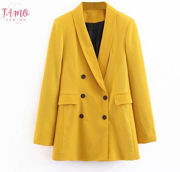 women 2019 double breasted long blazers office polyester lady small suit jacket ladies leisure yellow blazer loose coat streetwear, White;black
women 2019 double breasted long blazers office polyester lady small suit jacket ladies leisure yellow blazer loose coat streetwear, White;black