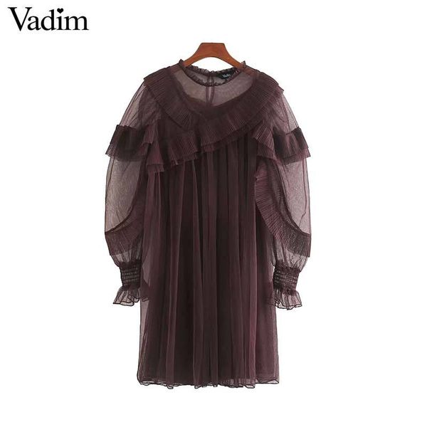 vadim women ruffled mesh mini dress two piece set long sleeve pleated party club cute casual dresses vestidos qd061, Black;pink
vadim women ruffled mesh mini dress two piece set long sleeve pleated party club cute casual dresses vestidos qd061, Black;pink