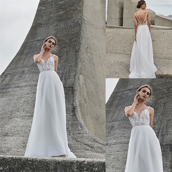 elbeth gillis 2021 wedding dresses spaghetti straps lace applique beads bridal gowns backless sweep train a line robe de soiree, White
elbeth gillis 2021 wedding dresses spaghetti straps lace applique beads bridal gowns backless sweep train a line robe de soiree, White