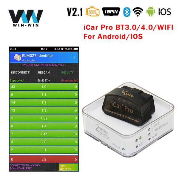 vgate icar pro bluetooth 3.0 / 4.0 / wifi for android/ auto code reader elm 327 v2.1 elm327 obd obd2 diagnostic scanner tool
vgate icar pro bluetooth 3.0 / 4.0 / wifi for android/ auto code reader elm 327 v2.1 elm327 obd obd2 diagnostic scanner tool