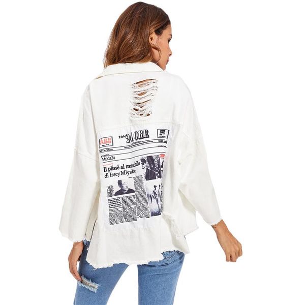 female patch back distressed jacket autumn jeans jacket women lapel denim long sleeve single breasted jacket coat outerwear fit, Black;brown
female patch back distressed jacket autumn jeans jacket women lapel denim long sleeve single breasted jacket coat outerwear fit, Black;brown
