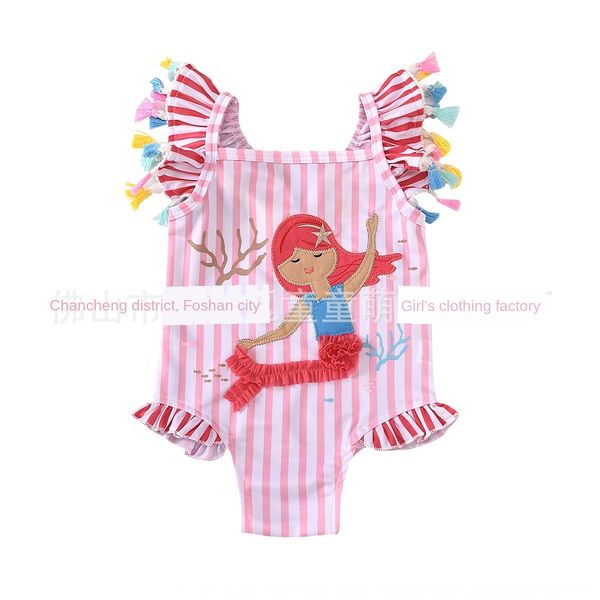 2020 children's mermaid printed striped girl 2020 children's mermaid printed swimsuit striped girl swimsuit, White;black
2020 children's mermaid printed striped girl 2020 children's mermaid printed swimsuit striped girl swimsuit, White;black
