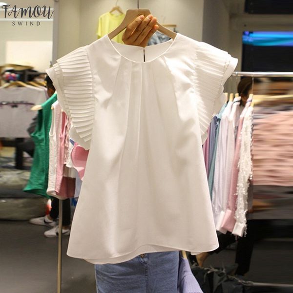 solid white black women blouse o neck short sleeve blusas pleated female korean fahion loose casual shirts 67747
solid white black women blouse o neck short sleeve blusas pleated female korean fahion loose casual shirts 67747