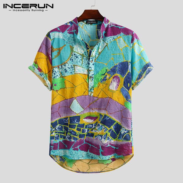 incerun summer cotton men hawaiian shirt printed breathable chic casual short sleeve 2020 pullover streetwear camisa s-5xl, White;black
incerun summer cotton men hawaiian shirt printed breathable chic casual short sleeve 2020 pullover streetwear camisa s-5xl, White;black