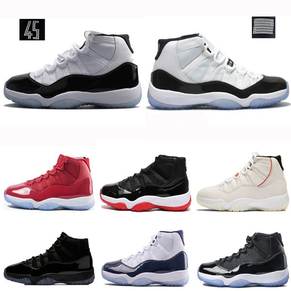 2019 Mens 11s Basketball Shoes Bred New Concord 45 Platinum Tint Space Jam Gym Red XI Designer Sneakers Men Sport Shoes
2019 Mens 11s Basketball Shoes Bred New Concord 45 Platinum Tint Space Jam Gym Red XI Designer Sneakers Men Sport Shoes