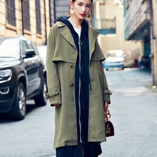 2020 new arrival autumn trench coat women soft polyester long single-breasted trench loose clothing female clothes, Tan;black
2020 new arrival autumn trench coat women soft polyester long single-breasted trench loose clothing female clothes, Tan;black