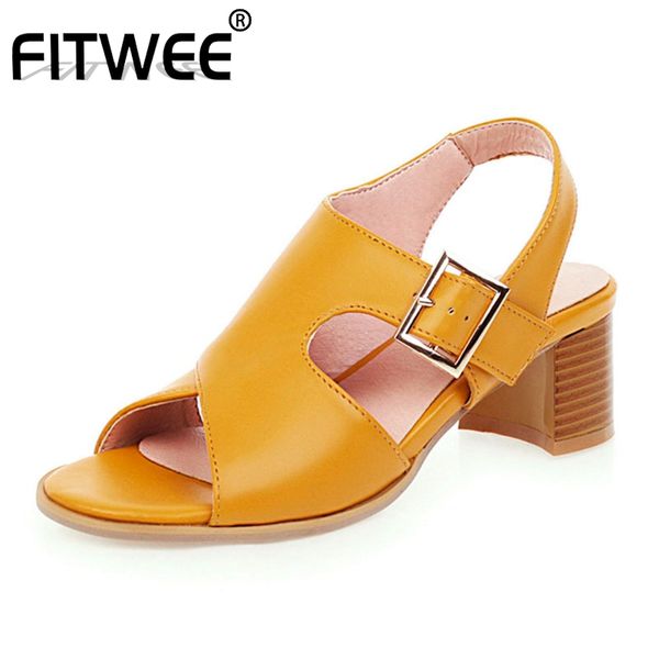 fitwee peep-toe women sandals square heel metal buckle ankle strap shoes women casual outdoor female footwear size 34-43, Black
fitwee peep-toe women sandals square heel metal buckle ankle strap shoes women casual outdoor female footwear size 34-43, Black