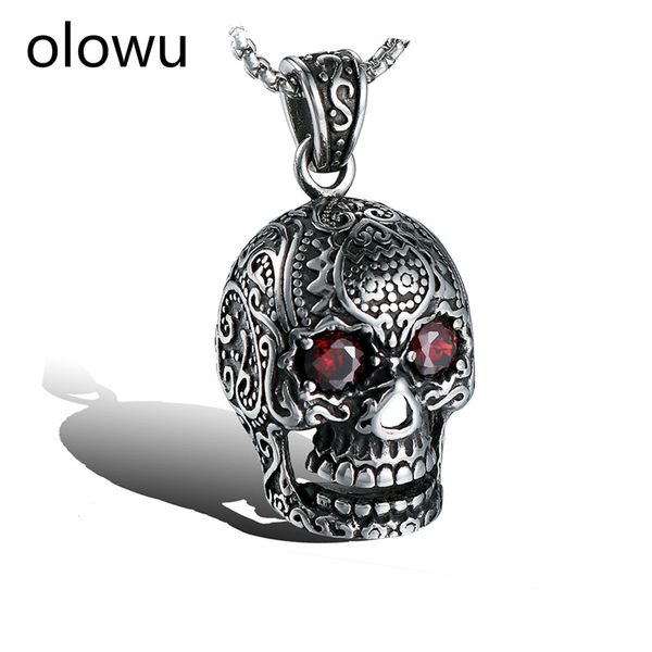 olowu gothic нержавеющей стали черепа ожерелье для мужчин байкер titanium vintage pattern red циркон crystal eyes подвеска ожерелье, Silver
olowu gothic нержавеющей стали черепа ожерелье для мужчин байкер titanium vintage pattern red циркон crystal eyes подвеска ожерелье, Silver