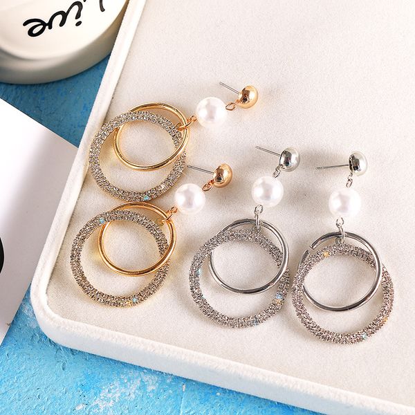 2019 new arrival crystal trendy round women dangle earrings simple round long earrings for women drops, Silver
2019 new arrival crystal trendy round women dangle earrings simple round long earrings for women drops, Silver