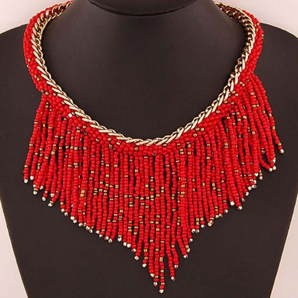 bluelans 2020 fashion women beaded tassel chain necklaces solid color statement bib choker necklace jewelry gift, Golden;silver
bluelans 2020 fashion women beaded tassel chain necklaces solid color statement bib choker necklace jewelry gift, Golden;silver