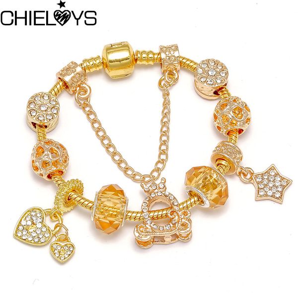 chieloys european style vintage gold color crystal brand charm bracelet women fit original diy bracelet bangle fashion jewelry, Golden;silver
chieloys european style vintage gold color crystal brand charm bracelet women fit original diy bracelet bangle fashion jewelry, Golden;silver