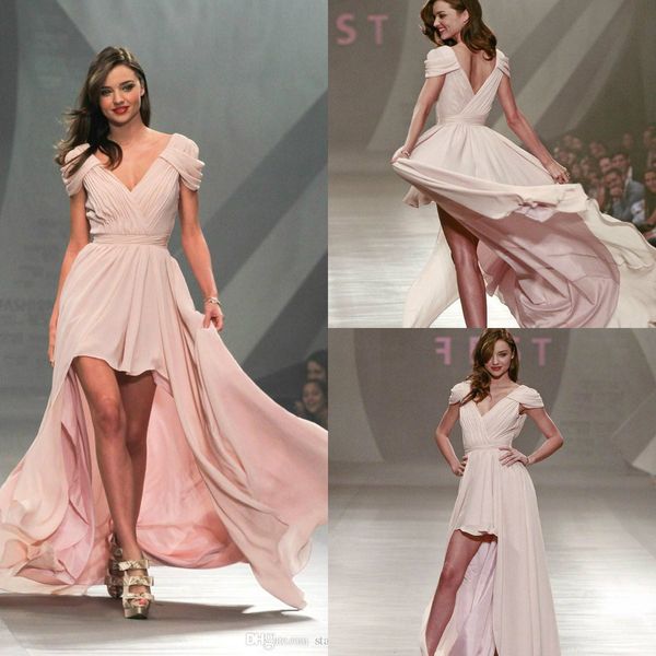 light pink prom dresses high low cap sleeves v neck v back sweep train chic evening dress custom made a line formal party gowns, Black
light pink prom dresses high low cap sleeves v neck v back sweep train chic evening dress custom made a line formal party gowns, Black