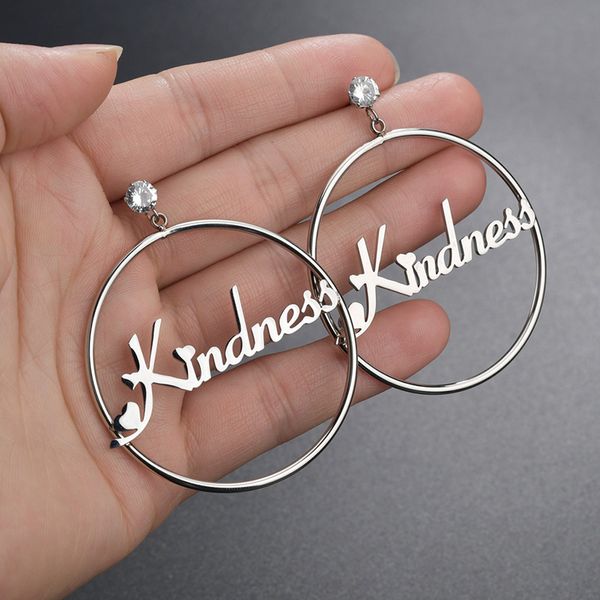 romantic style design diy piercing earing stud pearls diy cutout style stainless steel vairety name earring, Golden;silver