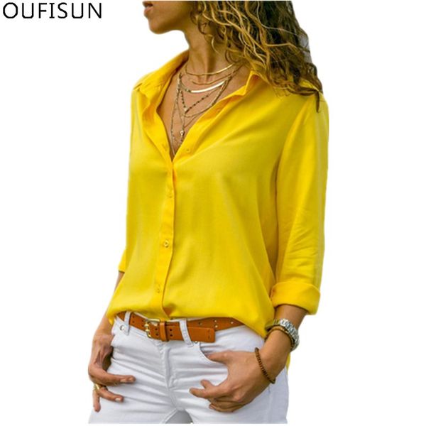women's blouses & shirts spring autumn 2021 elegant long sleeve solid v-neck chiffon blouse female work wear plus size, White
women's blouses & shirts spring autumn 2021 elegant long sleeve solid v-neck chiffon blouse female work wear plus size, White