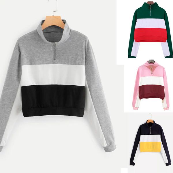 women hoodies long sleeve sweatshirts ladies autumn winter fall clothing sweat shirts zipper striped crop casual hoodies, Black
women hoodies long sleeve sweatshirts ladies autumn winter fall clothing sweat shirts zipper striped crop casual hoodies, Black