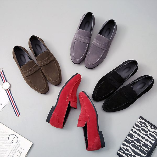 men's shoes classic suede casual shoes leather upper european station high-end quality luxury business shoes, Black
men's shoes classic suede casual shoes leather upper european station high-end quality luxury business shoes, Black