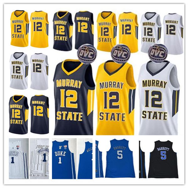 College Basketball Jersey 12 Ja Morant Murray State Racers University 1 Zion Williamson Mens Stitched Jerseys