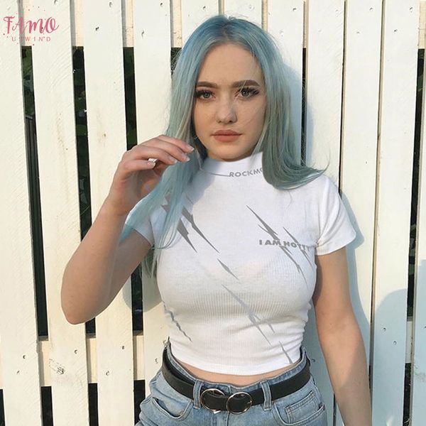 harajuku women crop solid gothic punk style crop turtleneck short shirt hip hop tee koszulki damskie, White
harajuku women crop solid gothic punk style crop turtleneck short shirt hip hop tee koszulki damskie, White