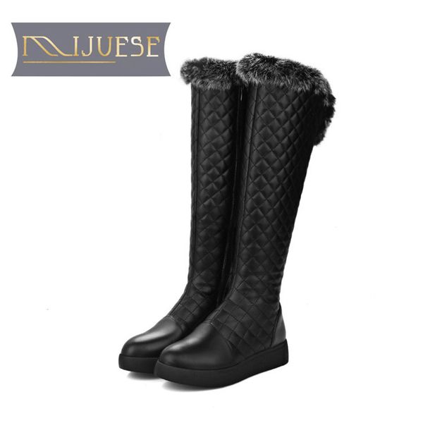 mljuese 2018 women knee-high boots winter short plush fur zippers patchwork female motorcycle boots party dress size 34-43, Black
mljuese 2018 women knee-high boots winter short plush fur zippers patchwork female motorcycle boots party dress size 34-43, Black