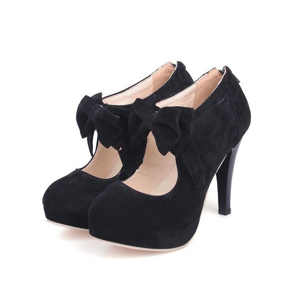 europe and america large size women's shoes bow dull polish shoes women's thin heeled high heel, Black
europe and america large size women's shoes bow dull polish shoes women's thin heeled high heel, Black