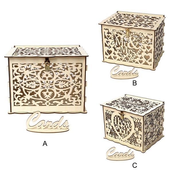 diy gift wedding card box romantic wooden money box with lock beautiful decoration for wedding birthday party mariage supplies
diy gift wedding card box romantic wooden money box with lock beautiful decoration for wedding birthday party mariage supplies