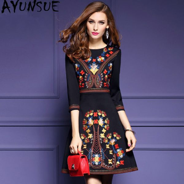 ayunsue 2020 spring summer dress women vintage elegant dress embroidery black party dresses for women vestido mujer kj4607, Black;gray
ayunsue 2020 spring summer dress women vintage elegant dress embroidery black party dresses for women vestido mujer kj4607, Black;gray