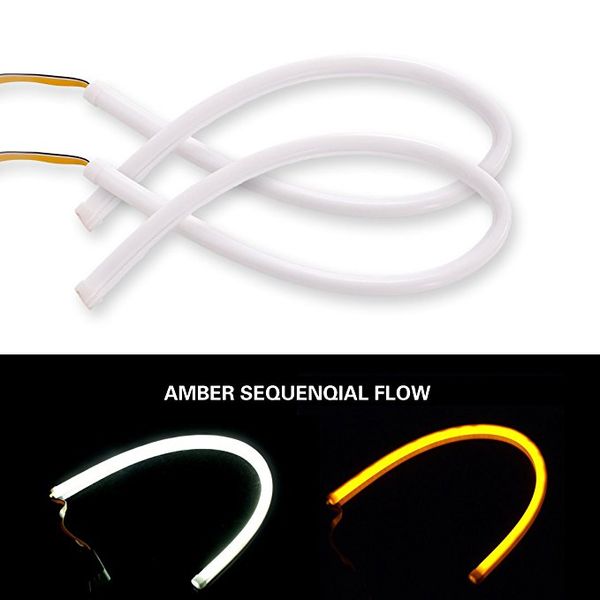 2pc 45cm 60cm flowing daytime running light flexible soft tube guide car led strip white drl and yellow turn signal light
2pc 45cm 60cm flowing daytime running light flexible soft tube guide car led strip white drl and yellow turn signal light